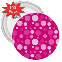 Polka Dots 3  Buttons (100 Pack)  by Valentinaart