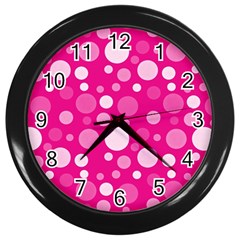 Polka Dots Wall Clocks (black) by Valentinaart