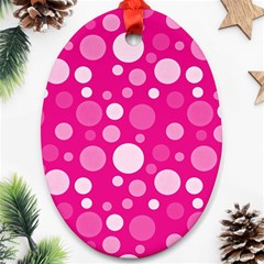 Polka Dots Oval Ornament (two Sides) by Valentinaart