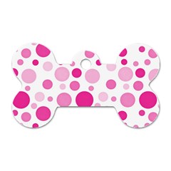 Polka Dots Dog Tag Bone (one Side) by Valentinaart