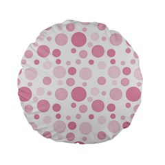 Polka Dots Standard 15  Premium Flano Round Cushions by Valentinaart