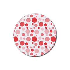 Polka Dots Rubber Coaster (round) 