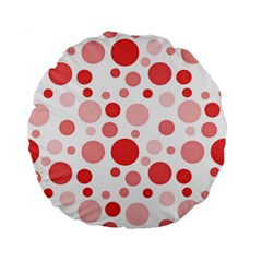 Polka Dots Standard 15  Premium Round Cushions by Valentinaart