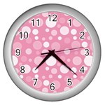 Polka dots Wall Clocks (Silver)  Front