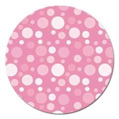 Polka Dots Magnet 5  (round) by Valentinaart