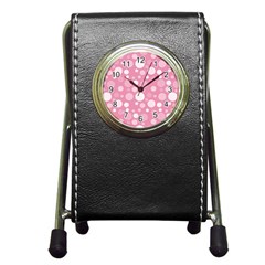 Polka Dots Pen Holder Desk Clocks by Valentinaart