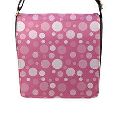 Polka Dots Flap Messenger Bag (l)  by Valentinaart