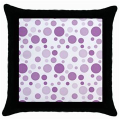 Polka Dots Throw Pillow Case (black) by Valentinaart