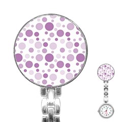 Polka Dots Stainless Steel Nurses Watch by Valentinaart