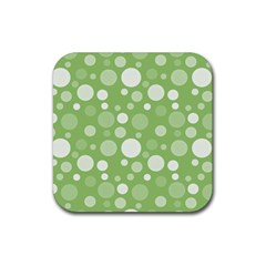 Polka Dots Rubber Coaster (square)  by Valentinaart