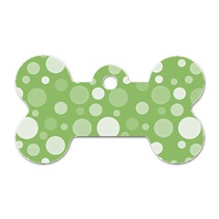 Polka Dots Dog Tag Bone (one Side) by Valentinaart