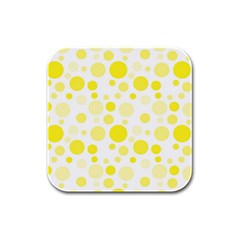 Polka Dots Rubber Square Coaster (4 Pack)  by Valentinaart