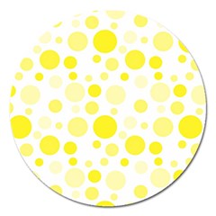 Polka Dots Magnet 5  (round) by Valentinaart