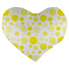 Polka Dots Large 19  Premium Heart Shape Cushions