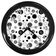 Polka Dots Wall Clocks (black) by Valentinaart