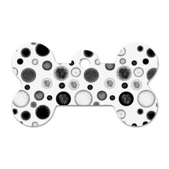 Polka Dots Dog Tag Bone (two Sides) by Valentinaart