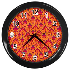 Pattern Wall Clocks (black) by Valentinaart