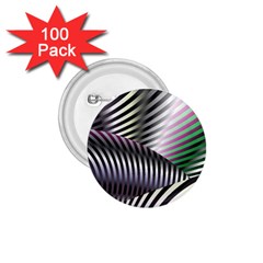 Fractal Zebra Pattern 1.75  Buttons (100 pack) 