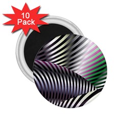 Fractal Zebra Pattern 2.25  Magnets (10 pack) 