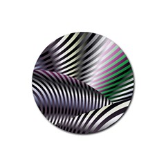 Fractal Zebra Pattern Rubber Round Coaster (4 pack) 