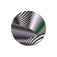 Fractal Zebra Pattern Magnet 3  (Round)