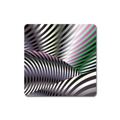 Fractal Zebra Pattern Square Magnet