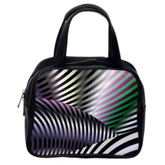 Fractal Zebra Pattern Classic Handbags (One Side)