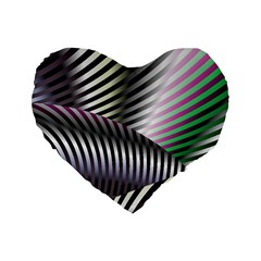 Fractal Zebra Pattern Standard 16  Premium Heart Shape Cushions