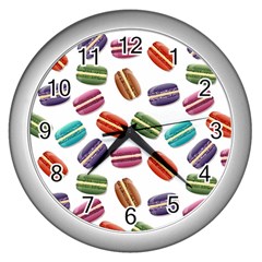 Macaroons  Wall Clocks (silver)  by Valentinaart