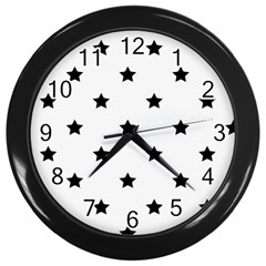 Stars Pattern Wall Clocks (black) by Valentinaart