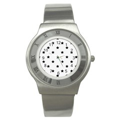 Stars Pattern Stainless Steel Watch by Valentinaart