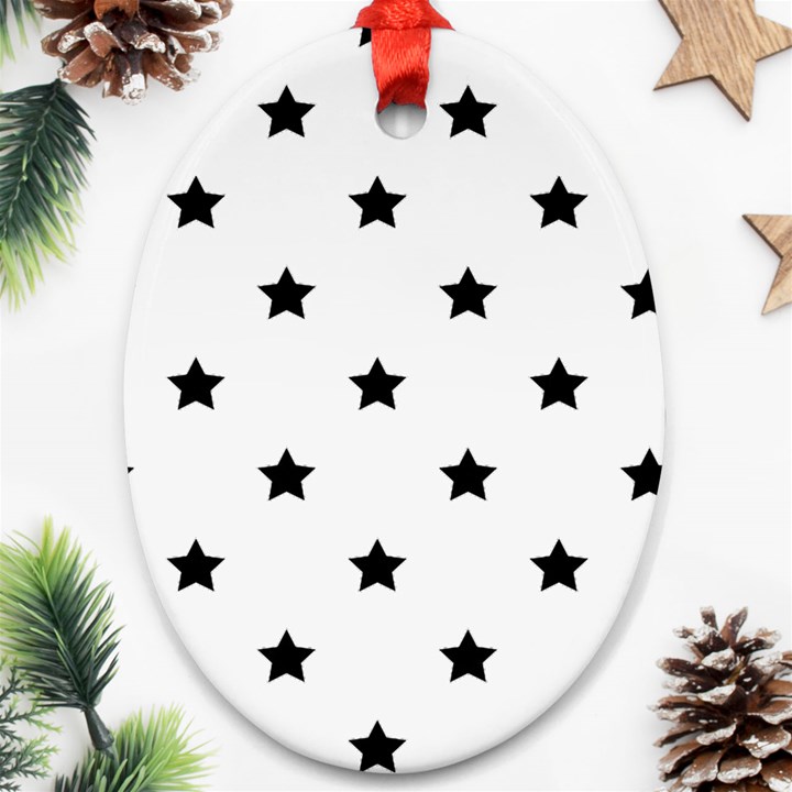 Stars pattern Oval Ornament (Two Sides)