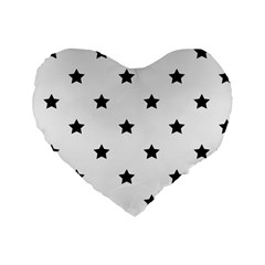 Stars Pattern Standard 16  Premium Heart Shape Cushions by Valentinaart