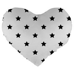 Stars Pattern Large 19  Premium Flano Heart Shape Cushions by Valentinaart