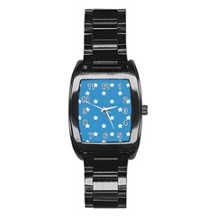 Stars Pattern Stainless Steel Barrel Watch by Valentinaart