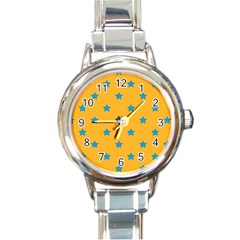 Stars pattern Round Italian Charm Watch