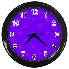 Stars Pattern Wall Clocks (black) by Valentinaart