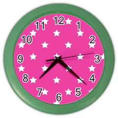 Stars Pattern Color Wall Clocks by Valentinaart