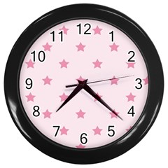 Stars Pattern Wall Clocks (black) by Valentinaart