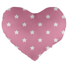 Stars Pattern Large 19  Premium Heart Shape Cushions