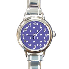 Stars Pattern Round Italian Charm Watch by Valentinaart