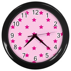 Stars Pattern Wall Clocks (black) by Valentinaart