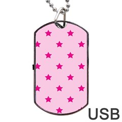 Stars Pattern Dog Tag Usb Flash (two Sides)