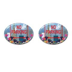 No Parking  Cufflinks (oval) by Valentinaart