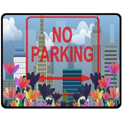 No Parking  Double Sided Fleece Blanket (medium)  by Valentinaart