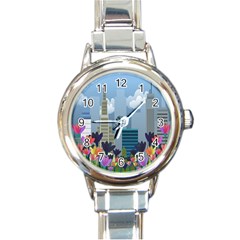 Urban Nature Round Italian Charm Watch by Valentinaart