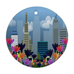 Urban Nature Round Ornament (two Sides) by Valentinaart