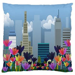 Urban Nature Large Flano Cushion Case (one Side) by Valentinaart