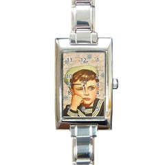 Little Sailor  Rectangle Italian Charm Watch by Valentinaart