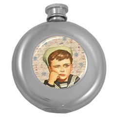 Little Sailor  Round Hip Flask (5 Oz) by Valentinaart